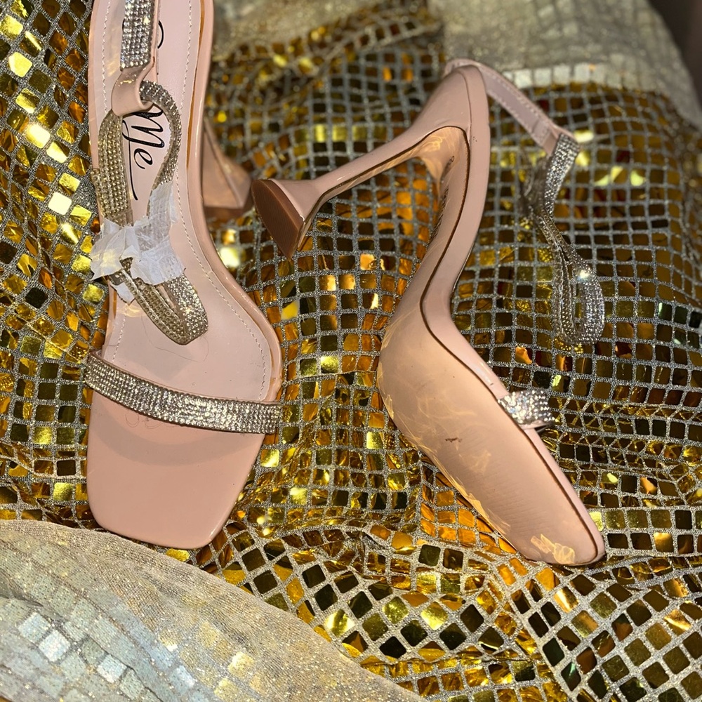 Chic Nude Heels with Sparkling Straps